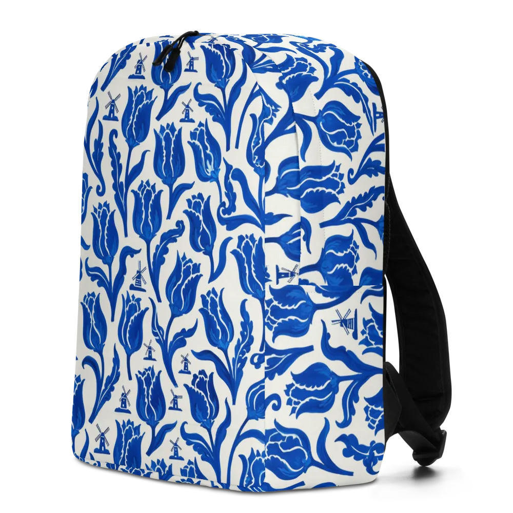 Blue Windmill Garden on Minimalist Backpack — Left