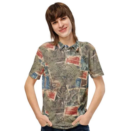 Postmark Reverie on a Men's Slim Fit Polo Shirt