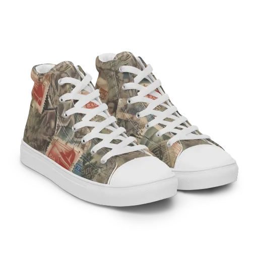Postmark Reverie on a Women's High Top Canvas Shoes