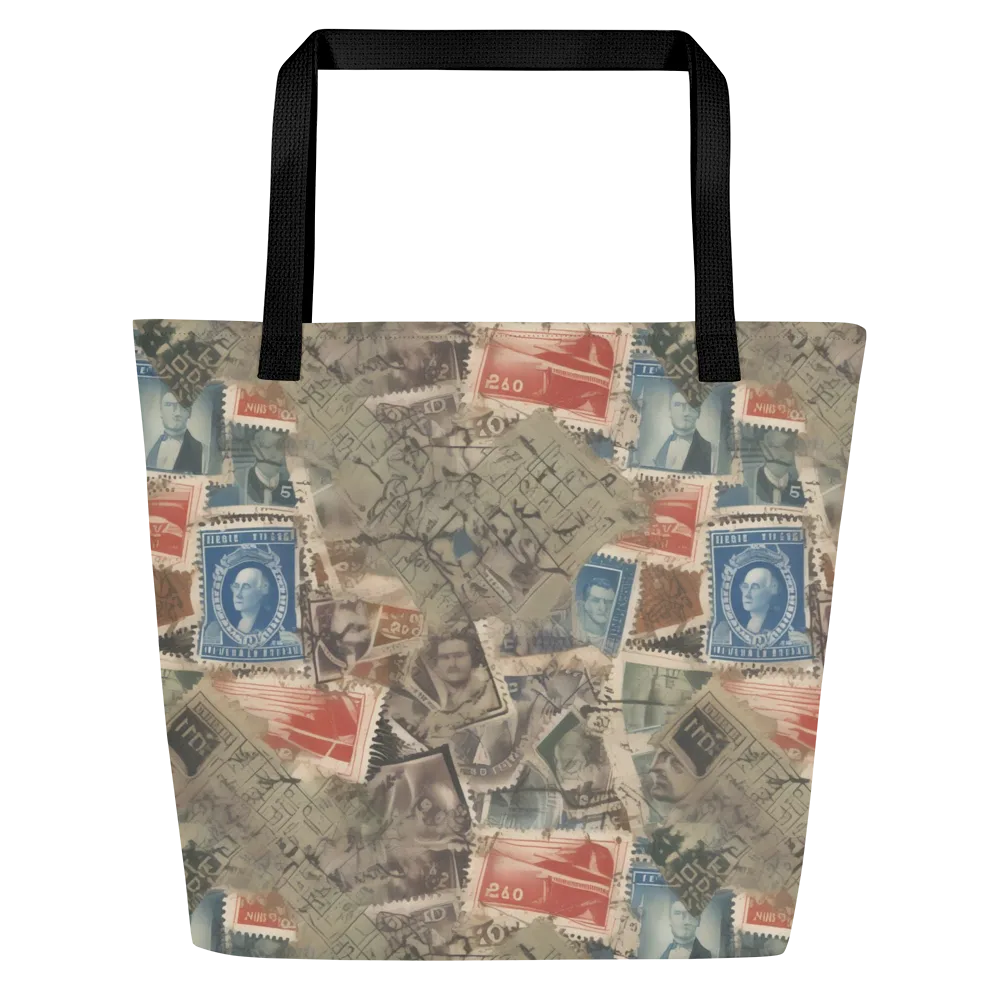 Postmark Reverie on Large Tote Bag W/ Pocket — Front