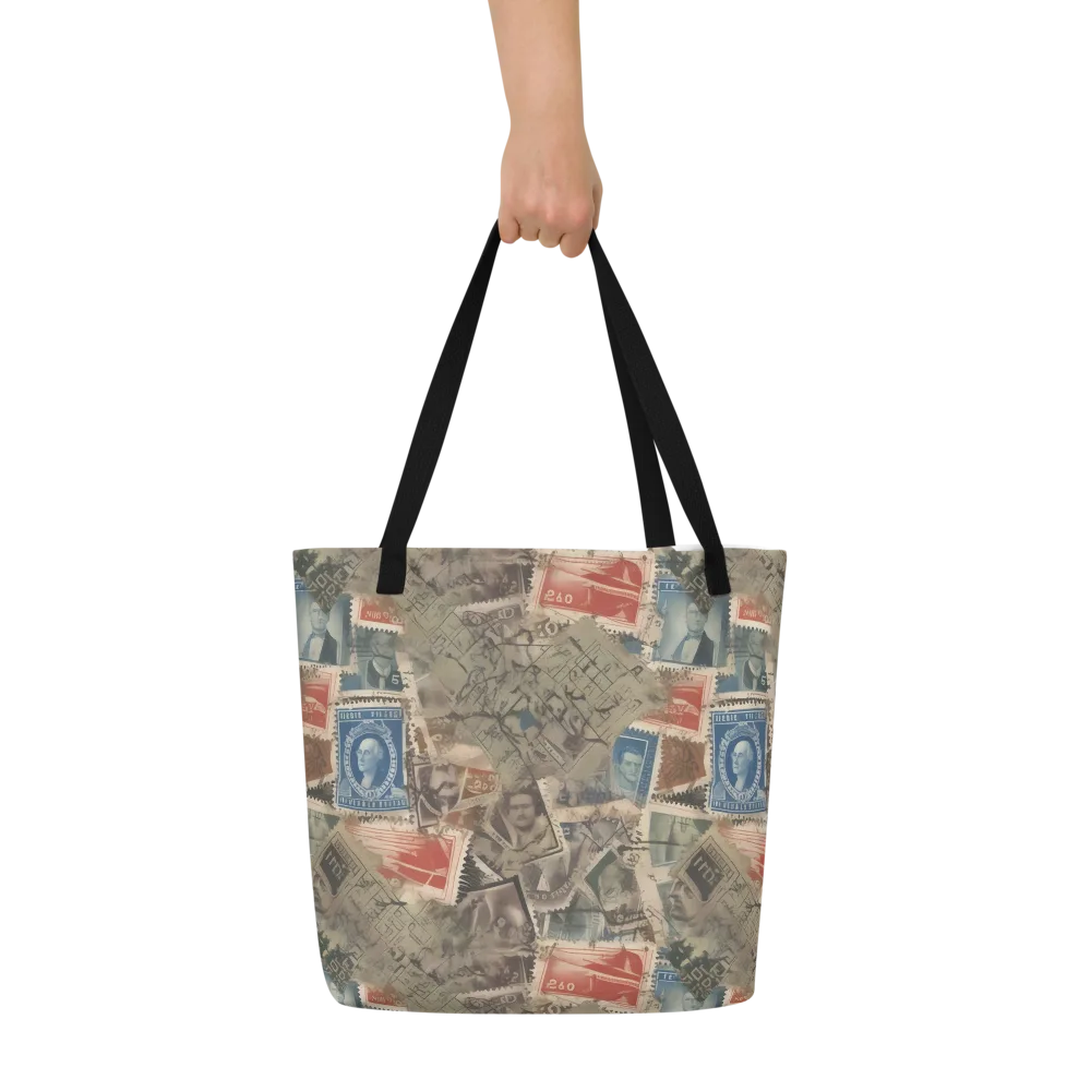 Postmark Reverie on Large Tote Bag W/ Pocket — Front