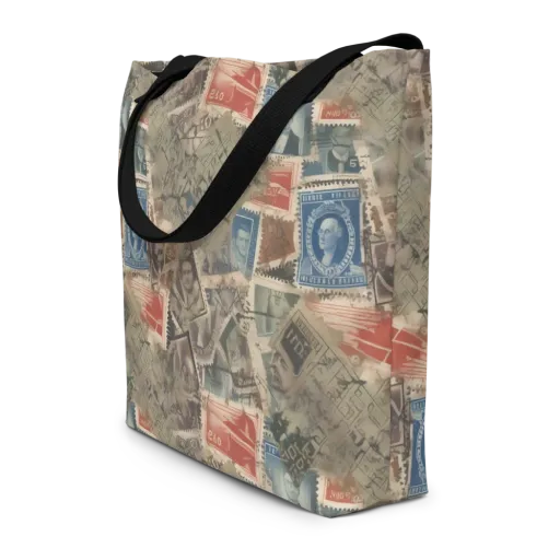 Postmark Reverie on a Large Tote Bag W/ Pocket