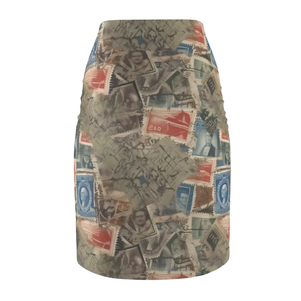 Postmark Reverie on Pencil Skirt — Back