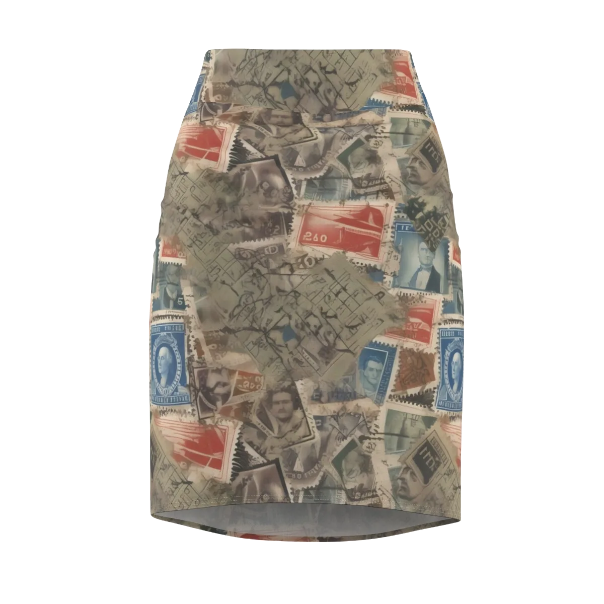 Postmark Reverie on Pencil Skirt — Front