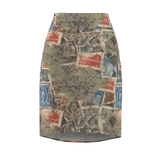 Postmark Reverie on a Pencil Skirt