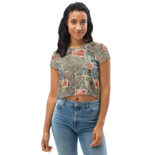 Postmark Reverie on a Crop Tee