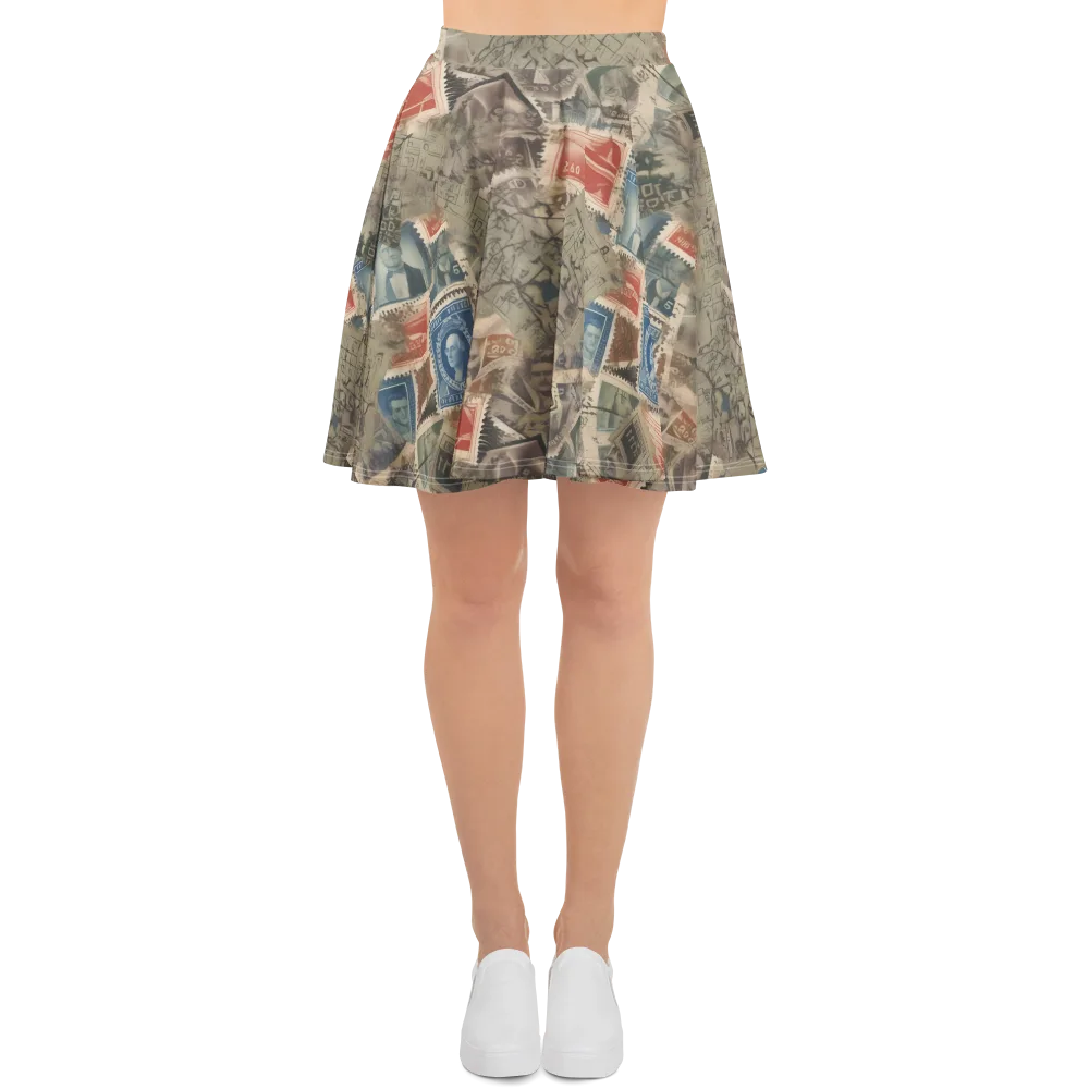 Postmark Reverie on Skater Skirt — Front