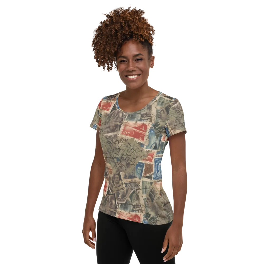 Postmark Reverie on Women's Athletic T-Shirt — Left