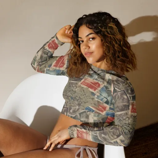 Postmark Reverie on a Long Sleeve Crop Top
