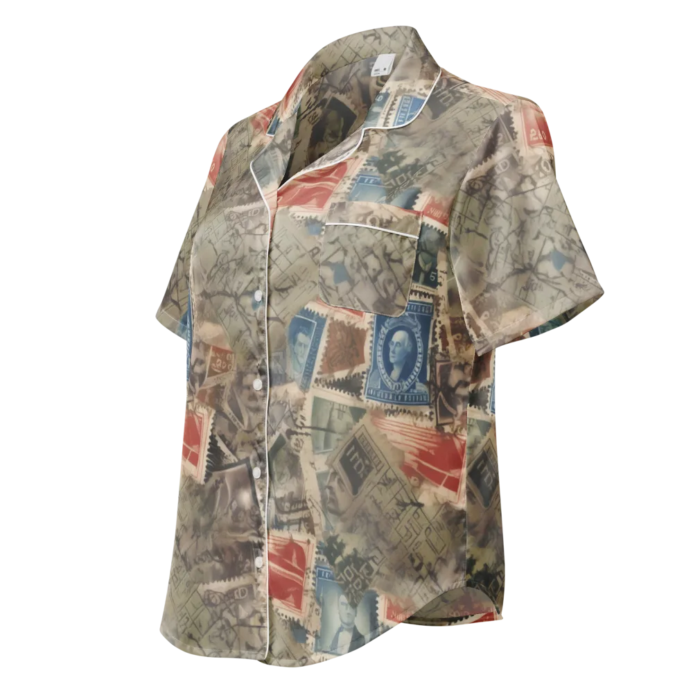 Postmark Reverie on Women's Short Sleeve Pajama Top — Left Front