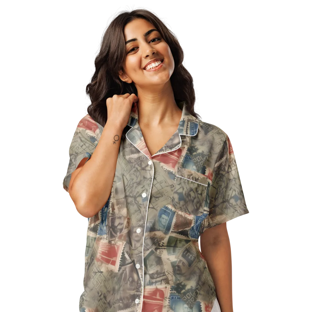 Postmark Reverie on Women's Short Sleeve Pajama Top — Front