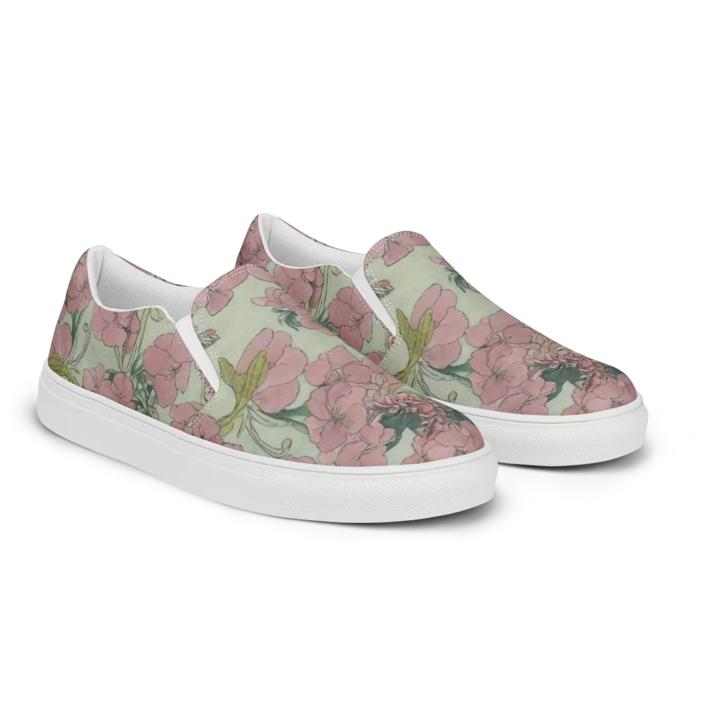 Rosewater Archive on Men's Slip-On Canvas Shoes — Right Front