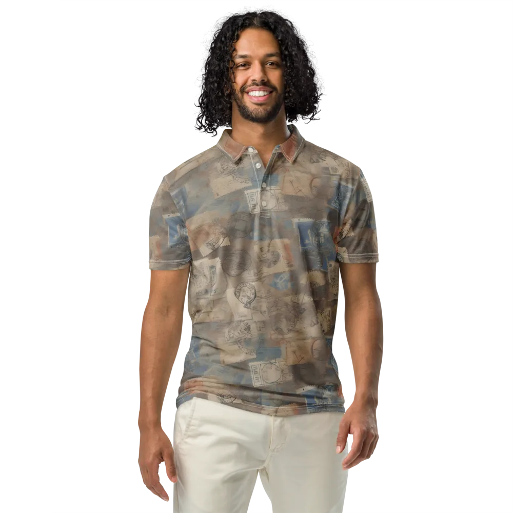 Air Mail Haze on Men's Slim Fit Polo Shirt — Front
