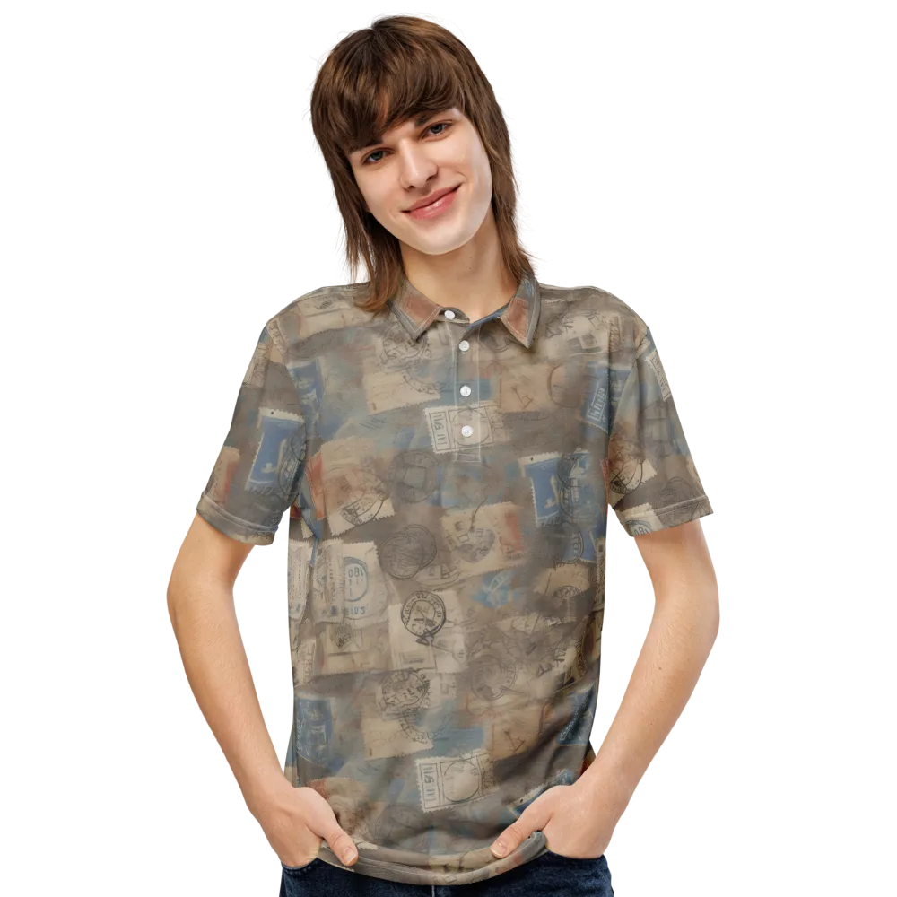Air Mail Haze on Men's Slim Fit Polo Shirt — Front