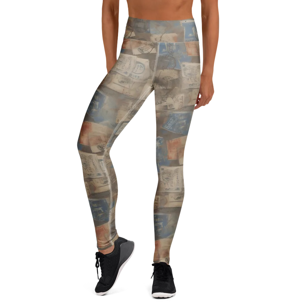 Air Mail Haze on Yoga Leggings — Front