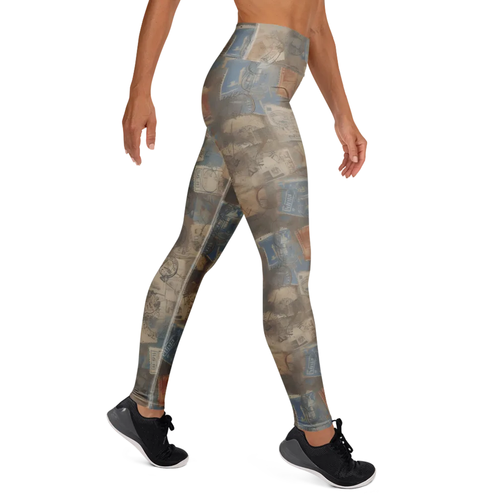 Air Mail Haze on Yoga Leggings — Right