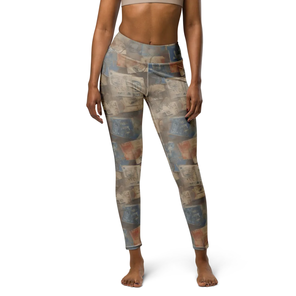Air Mail Haze on Yoga Leggings — Front