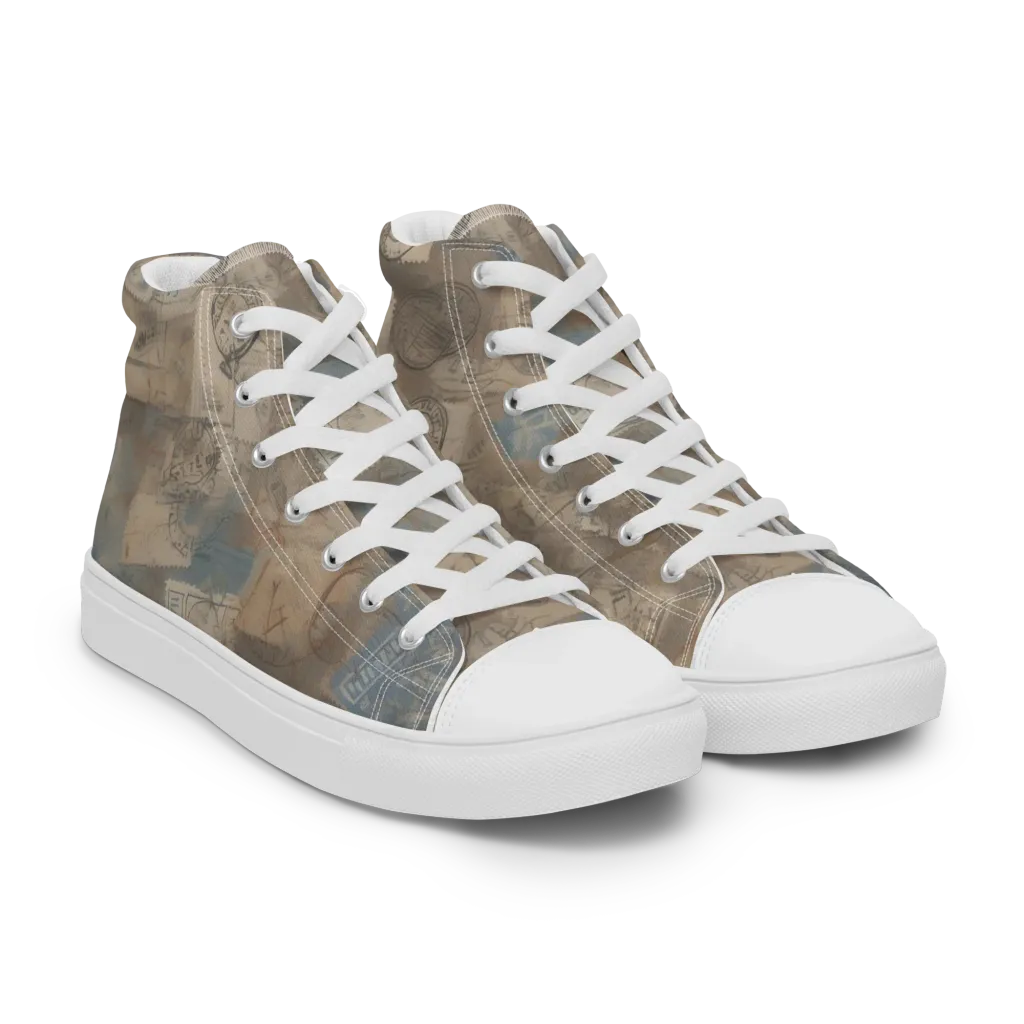 Air Mail Haze on Men's High Top Canvas Shoes — Right Front