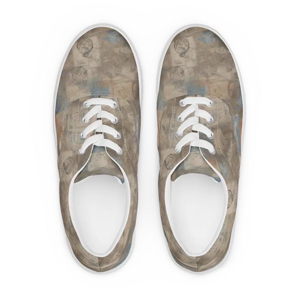 Air Mail Haze on Men's Lace-Up Canvas Shoes — Front