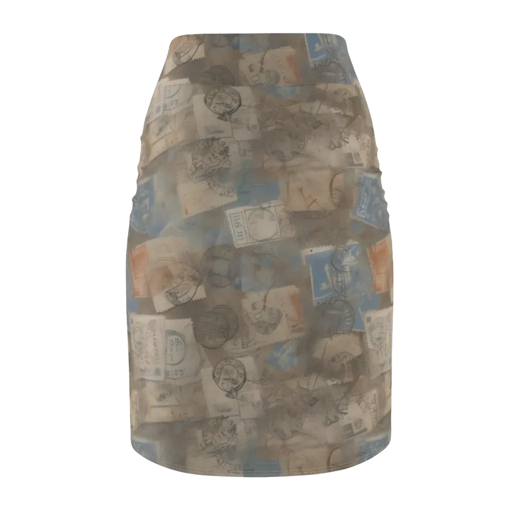 Air Mail Haze on Pencil Skirt — Back