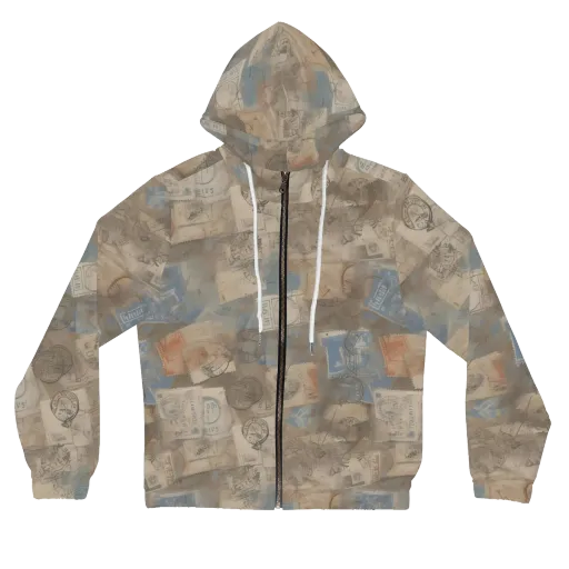 Air Mail Haze on a Women's Full-Zip Hoodie