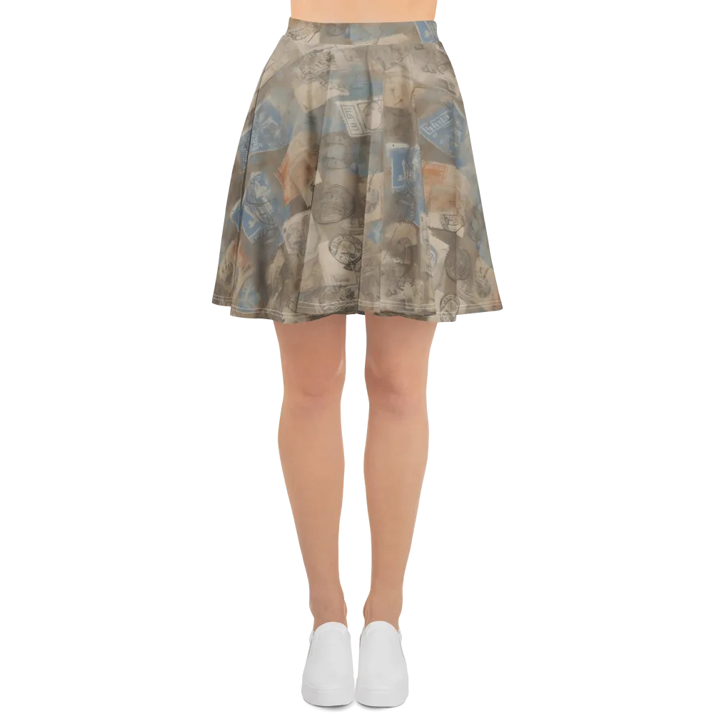 Air Mail Haze on Skater Skirt — Front
