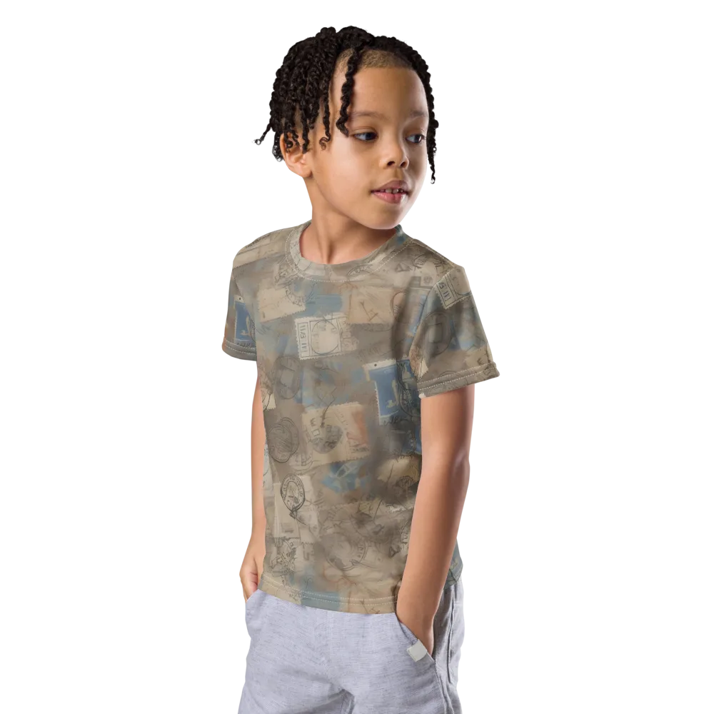 Air Mail Haze on Kids Crew Neck T-Shirt — Left Front