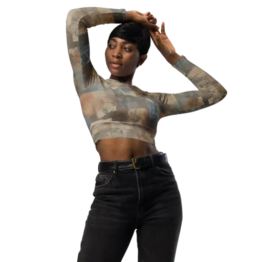 Air Mail Haze on a Long Sleeve Crop Top