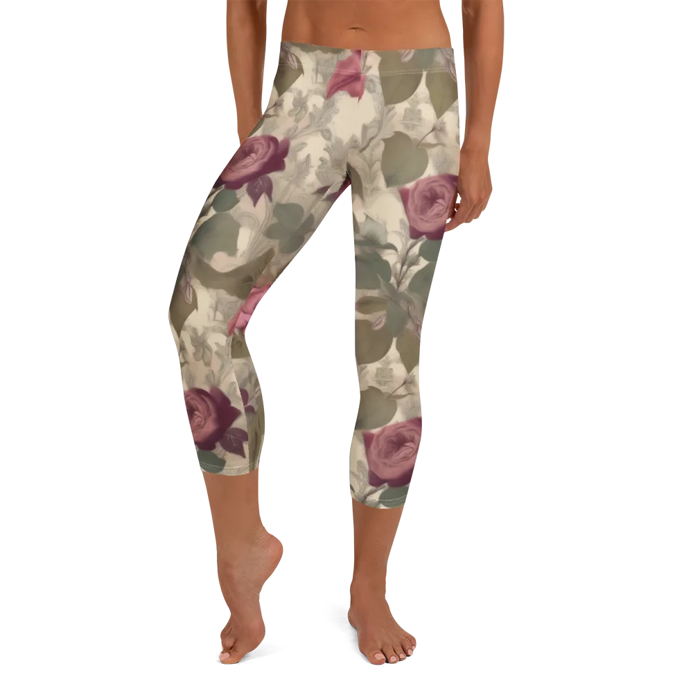Rosewood Reverie on Capri Leggings — Front