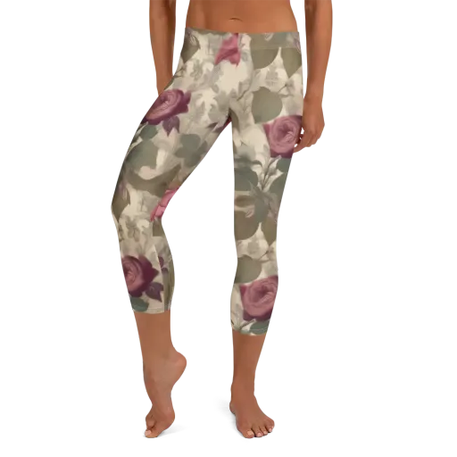 Rosewood Reverie on a Capri Leggings