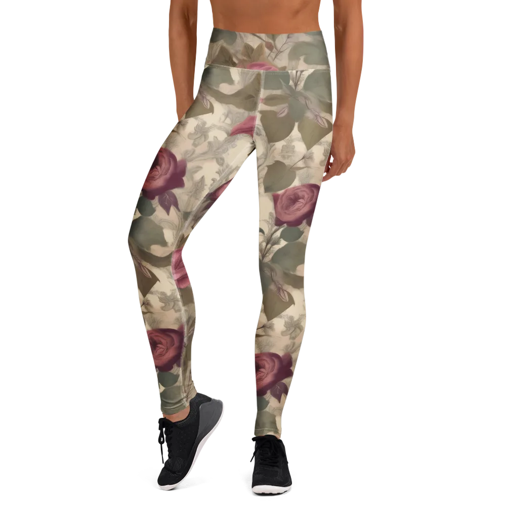 Rosewood Reverie on Yoga Leggings — Front