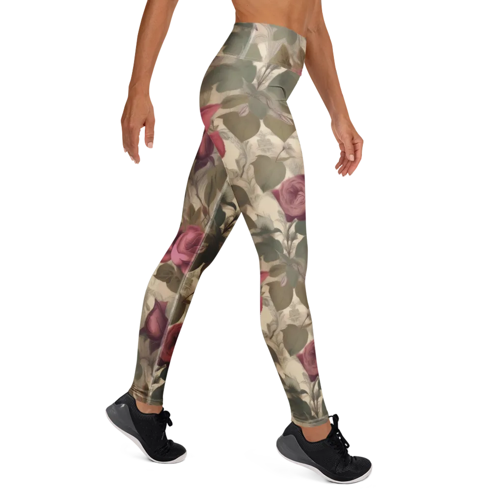 Rosewood Reverie on Yoga Leggings — Right