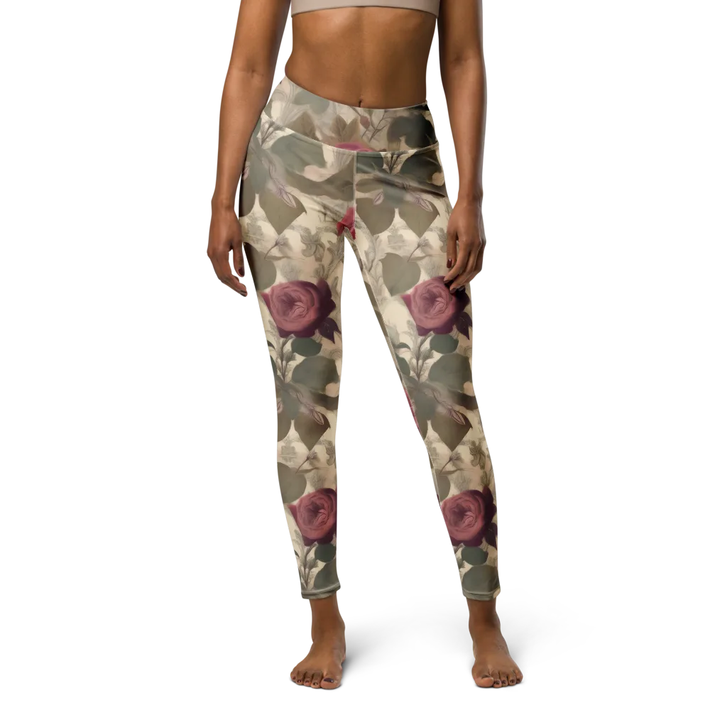 Rosewood Reverie on Yoga Leggings — Front