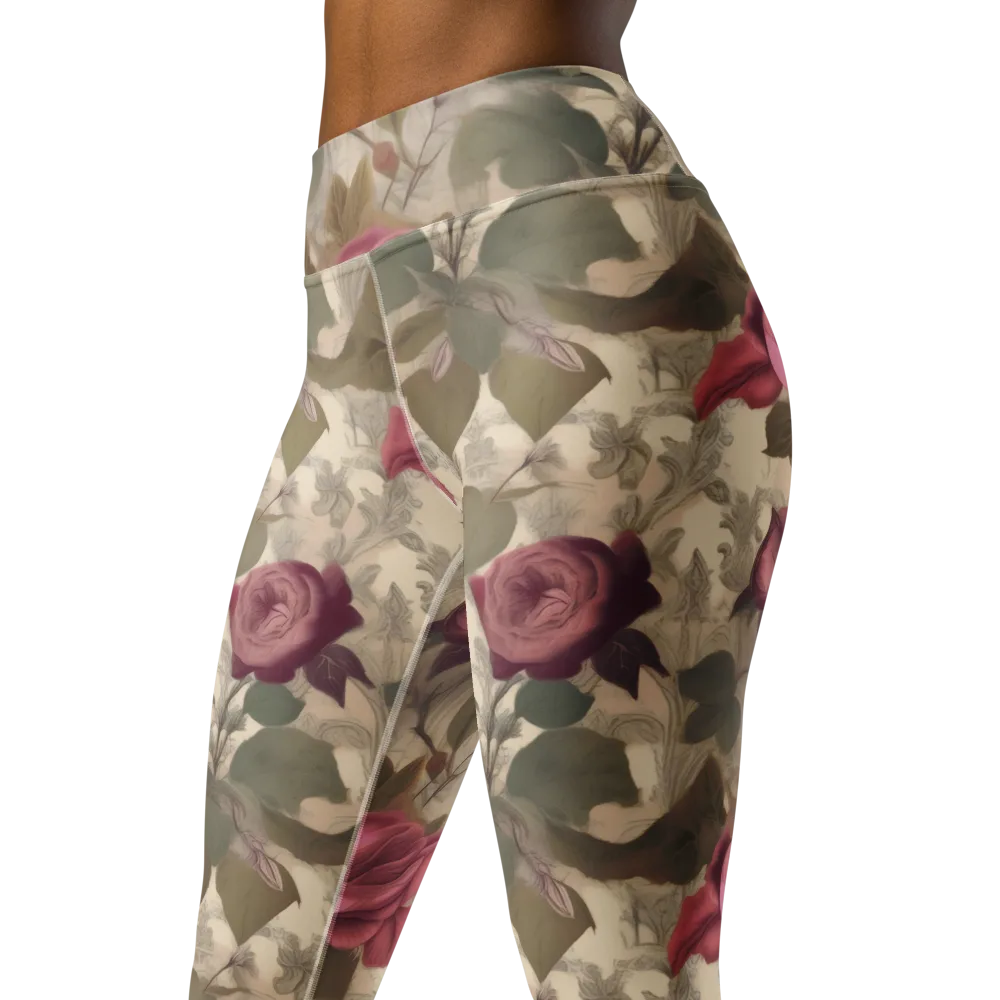 Rosewood Reverie on Yoga Leggings — Left Front