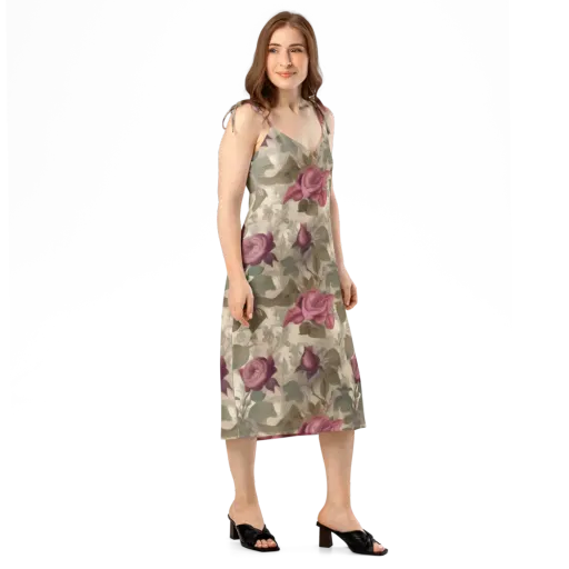 Rosewood Reverie on a Slip Dress