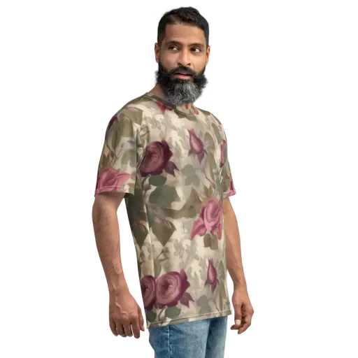 Rosewood Reverie on a Men's Crew Neck T-Shirt