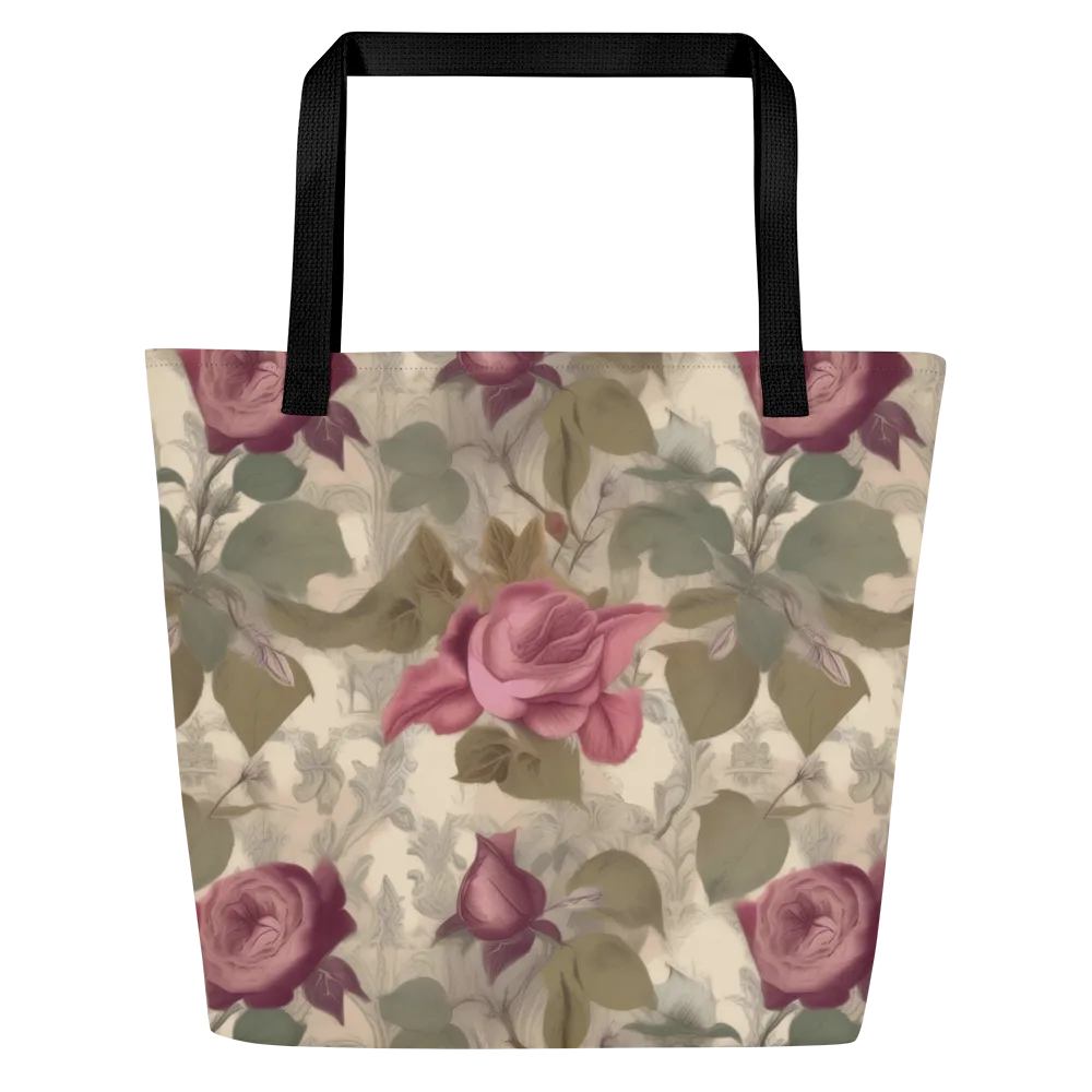 Rosewood Reverie on Large Tote Bag W/ Pocket — Front