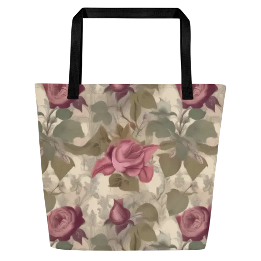 Rosewood Reverie on a Large Tote Bag W/ Pocket