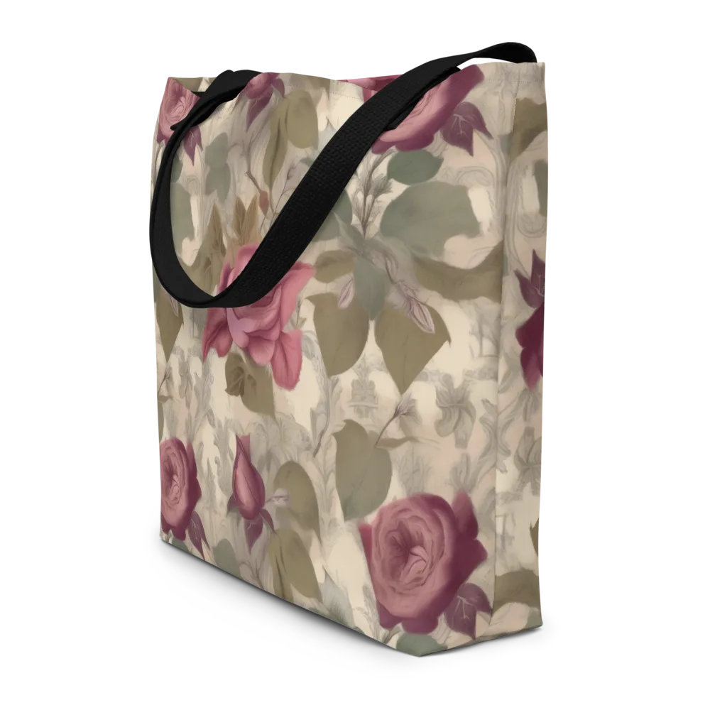 Rosewood Reverie on Large Tote Bag W/ Pocket — Front