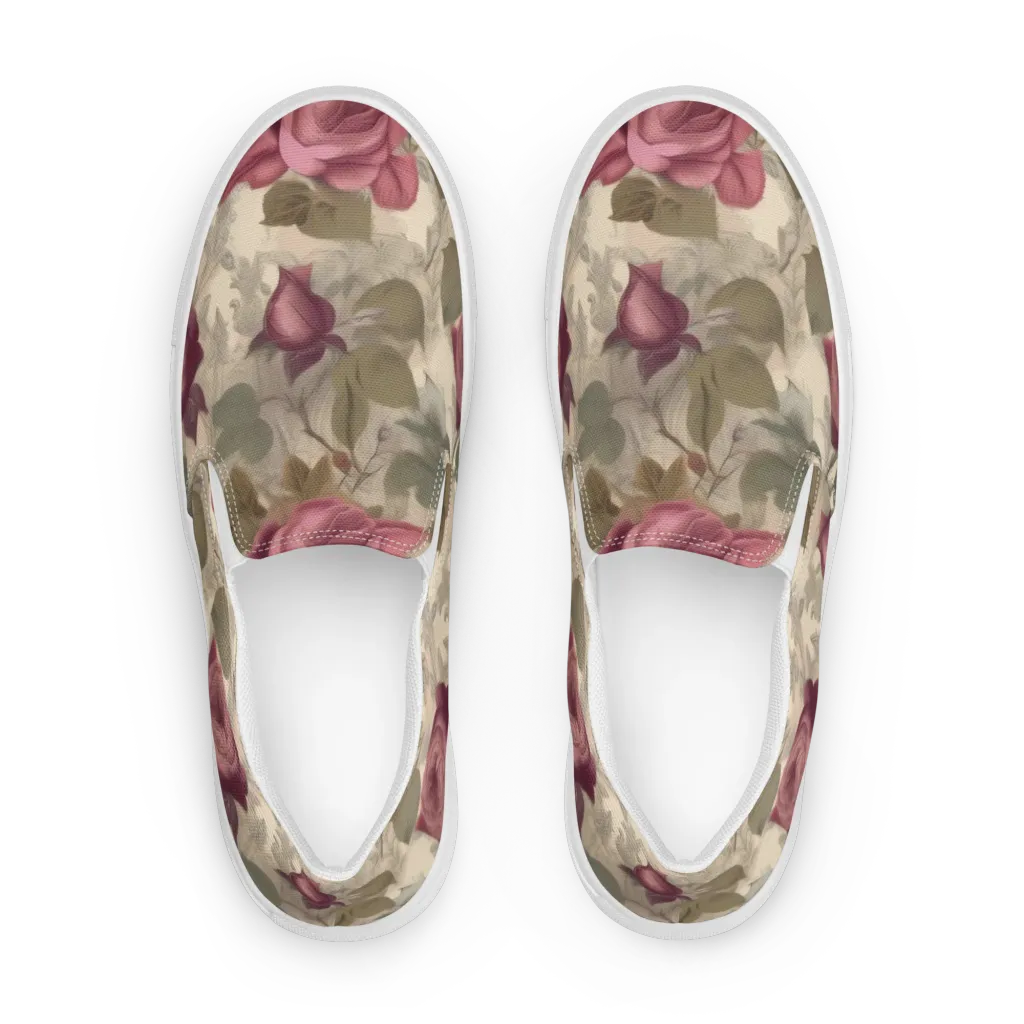 Rosewood Reverie on Women's Slip-On Canvas Shoes — Front