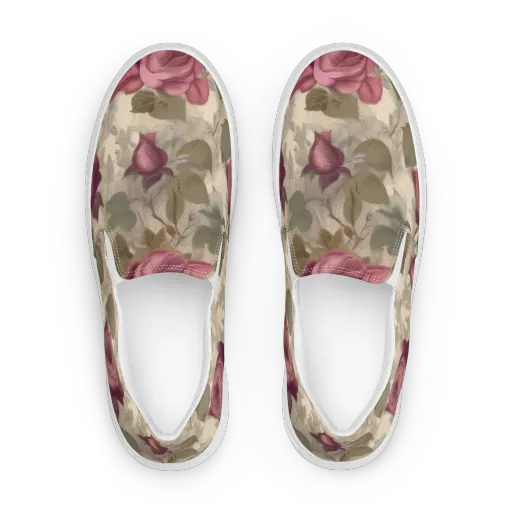 Rosewood Reverie on a Women's Slip-On Canvas Shoes