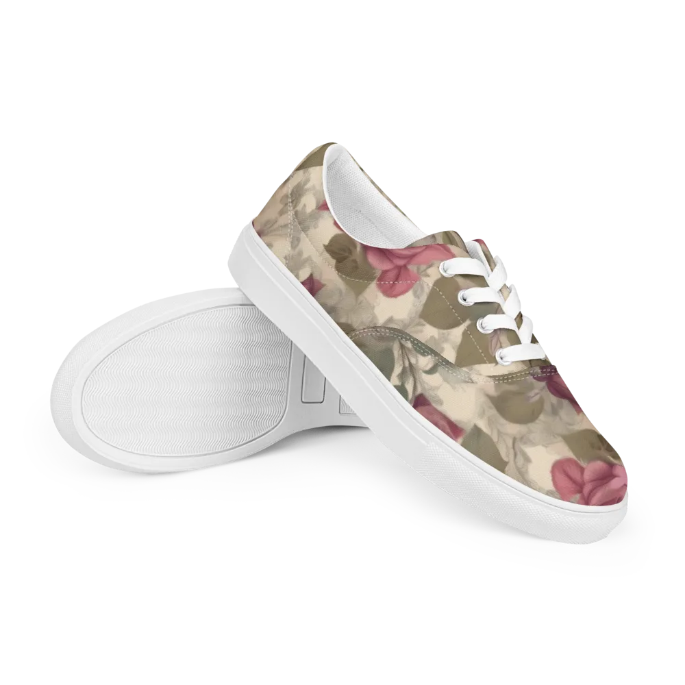 Rosewood Reverie on Men's Lace-Up Canvas Shoes — Right Front