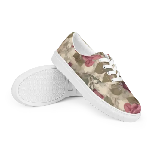 Rosewood Reverie on a Men's Lace-Up Canvas Shoes