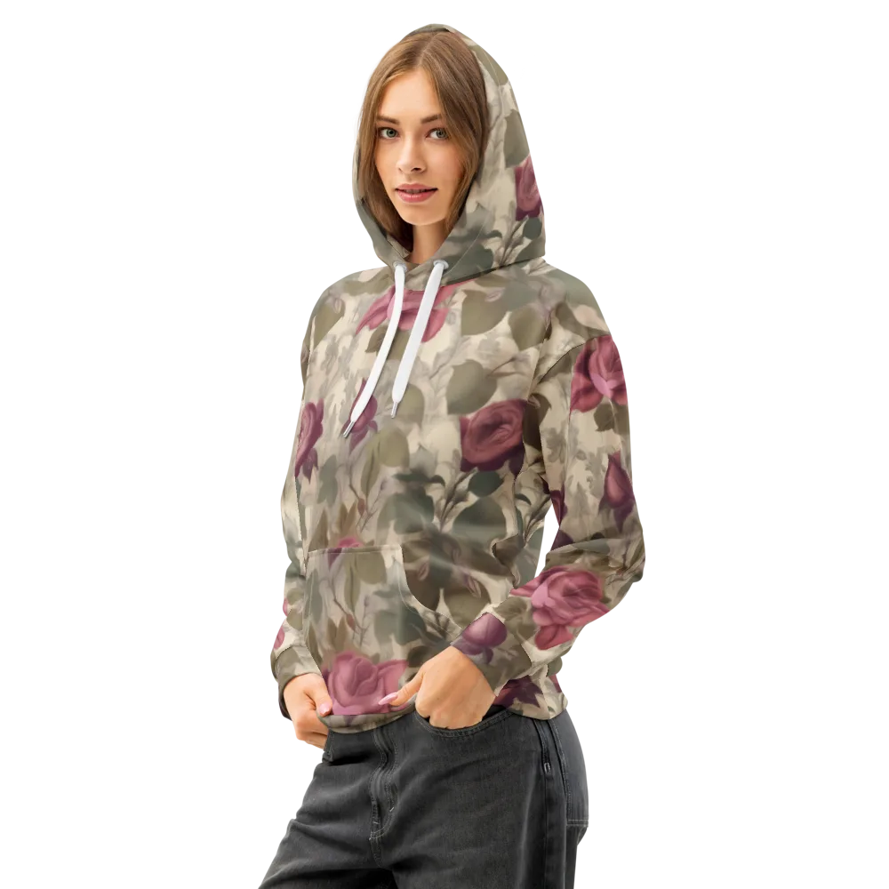 Rosewood Reverie on Cotton Hoodie — Left Front