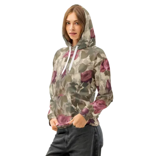 Rosewood Reverie on Cotton Hoodie