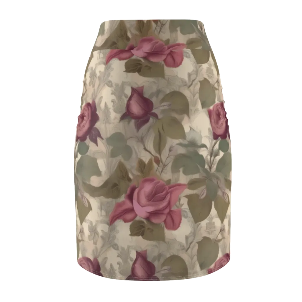 Rosewood Reverie on Pencil Skirt — Back
