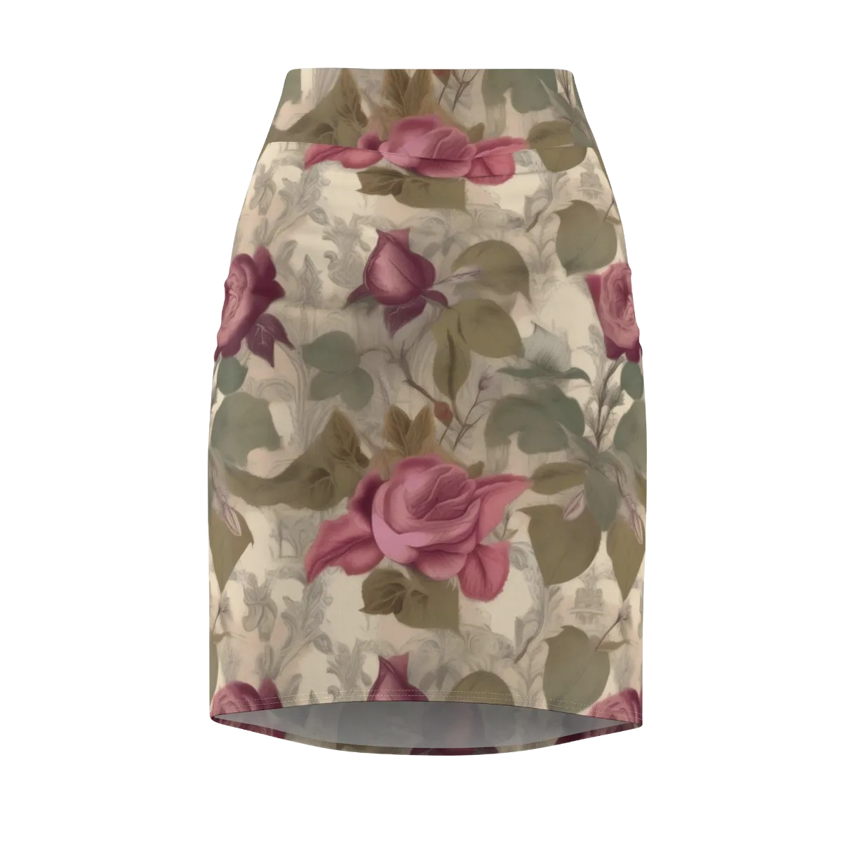 Rosewood Reverie on Pencil Skirt — Front