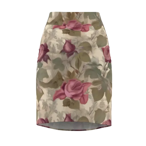 Rosewood Reverie on a Pencil Skirt