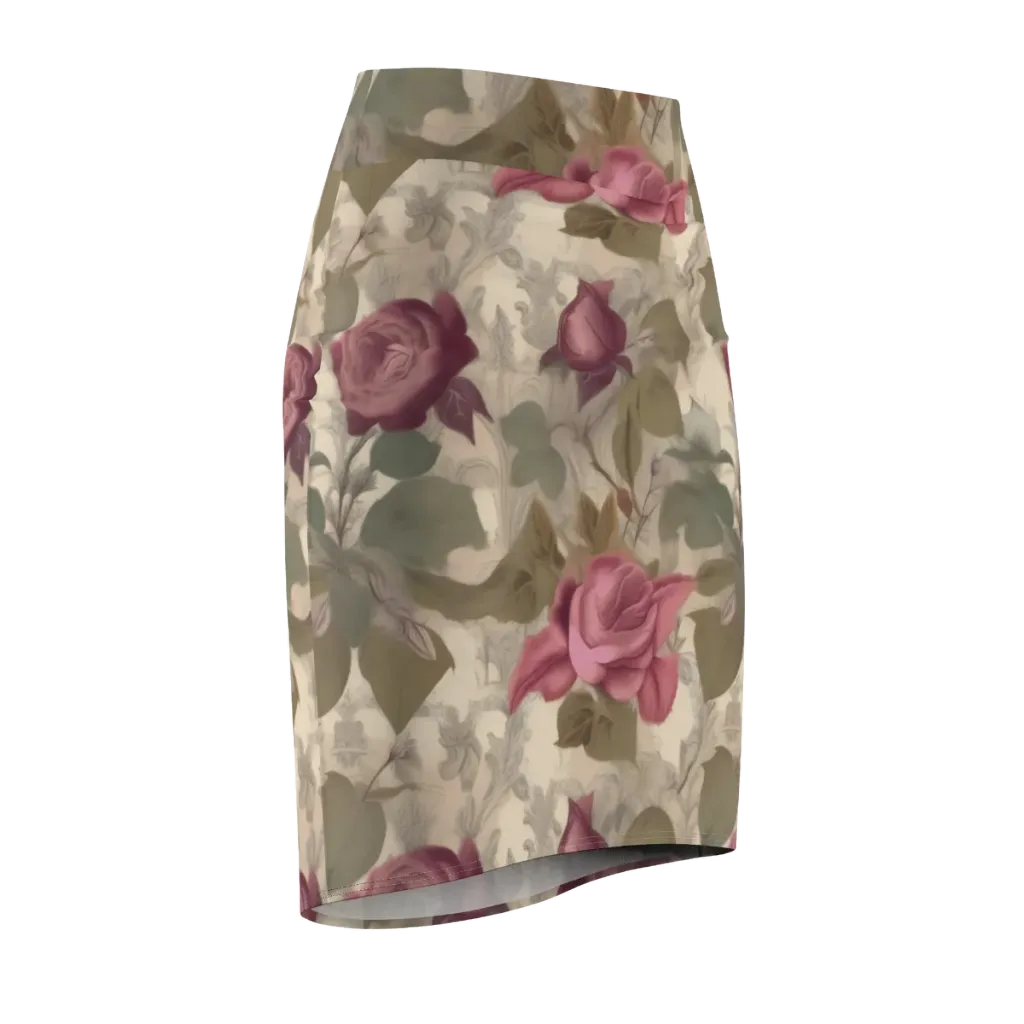 Rosewood Reverie on Pencil Skirt — Front Side