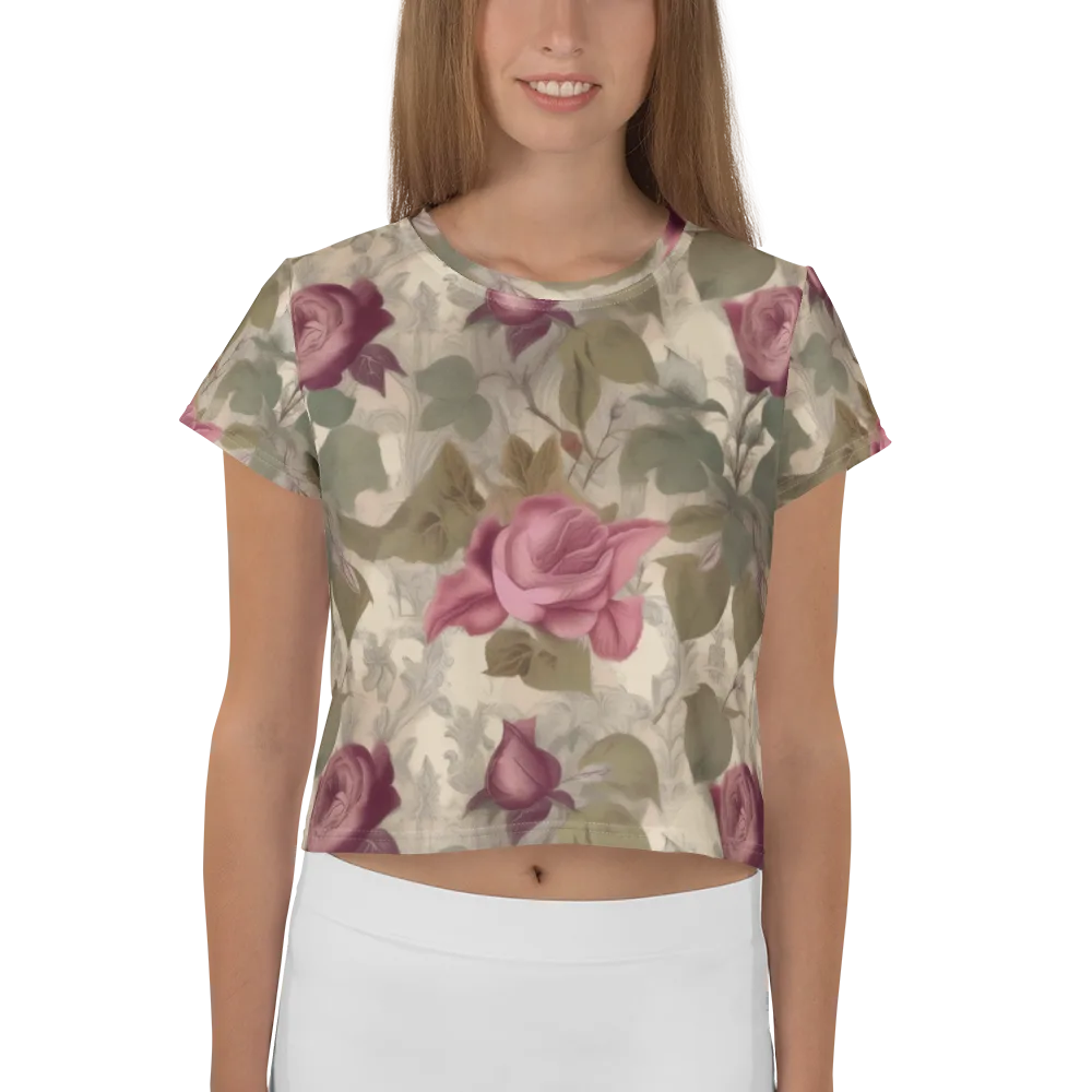 Rosewood Reverie on Crop Tee — Front